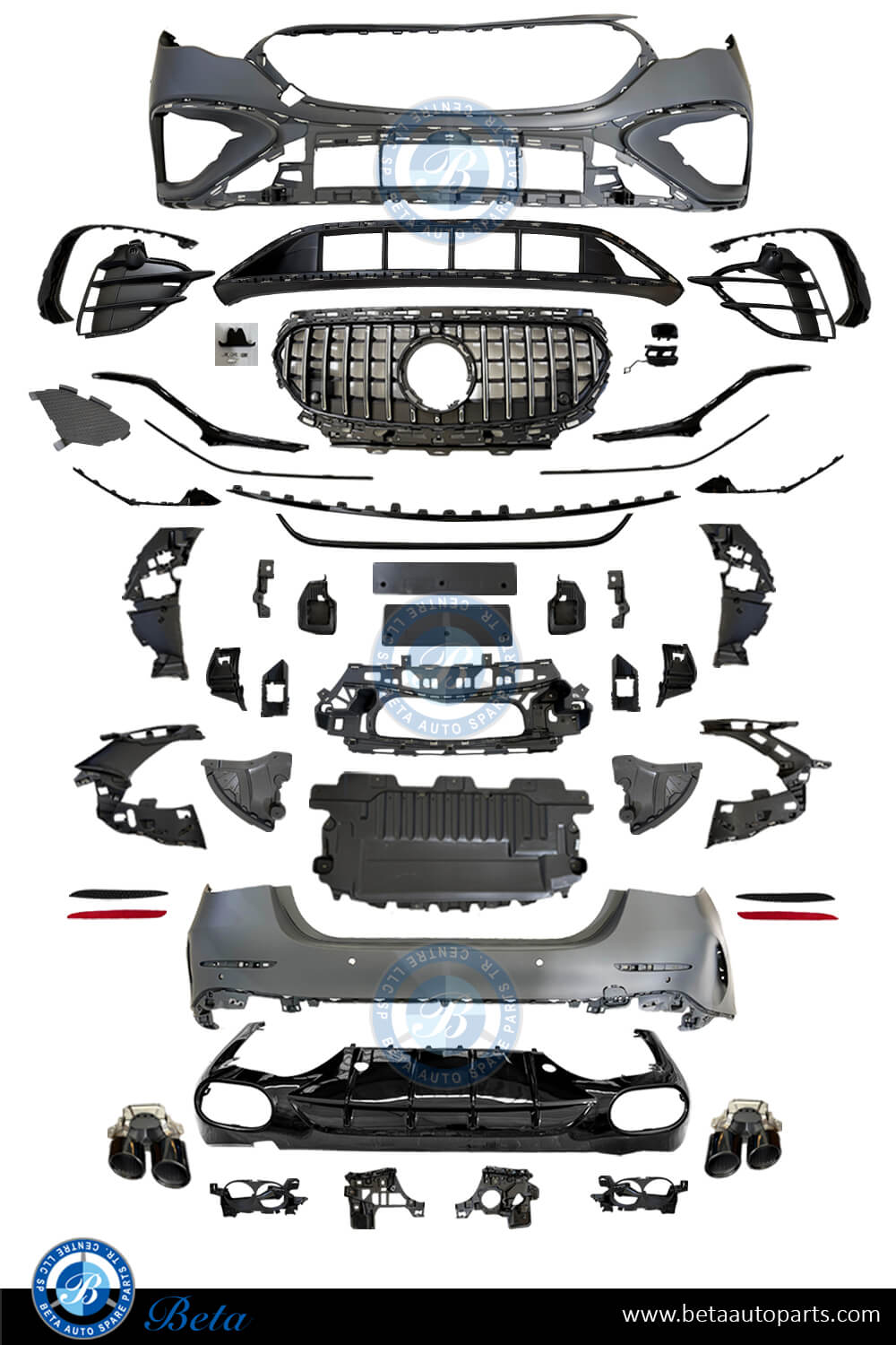 Body Kit Upgrade to AMG E53 with Radiator Grille for Mercedes E-Class 2024-Up models Body Kit Upgrade to AMG E53 with Radiator Grille for Mercedes E-Class 2024-Up models
